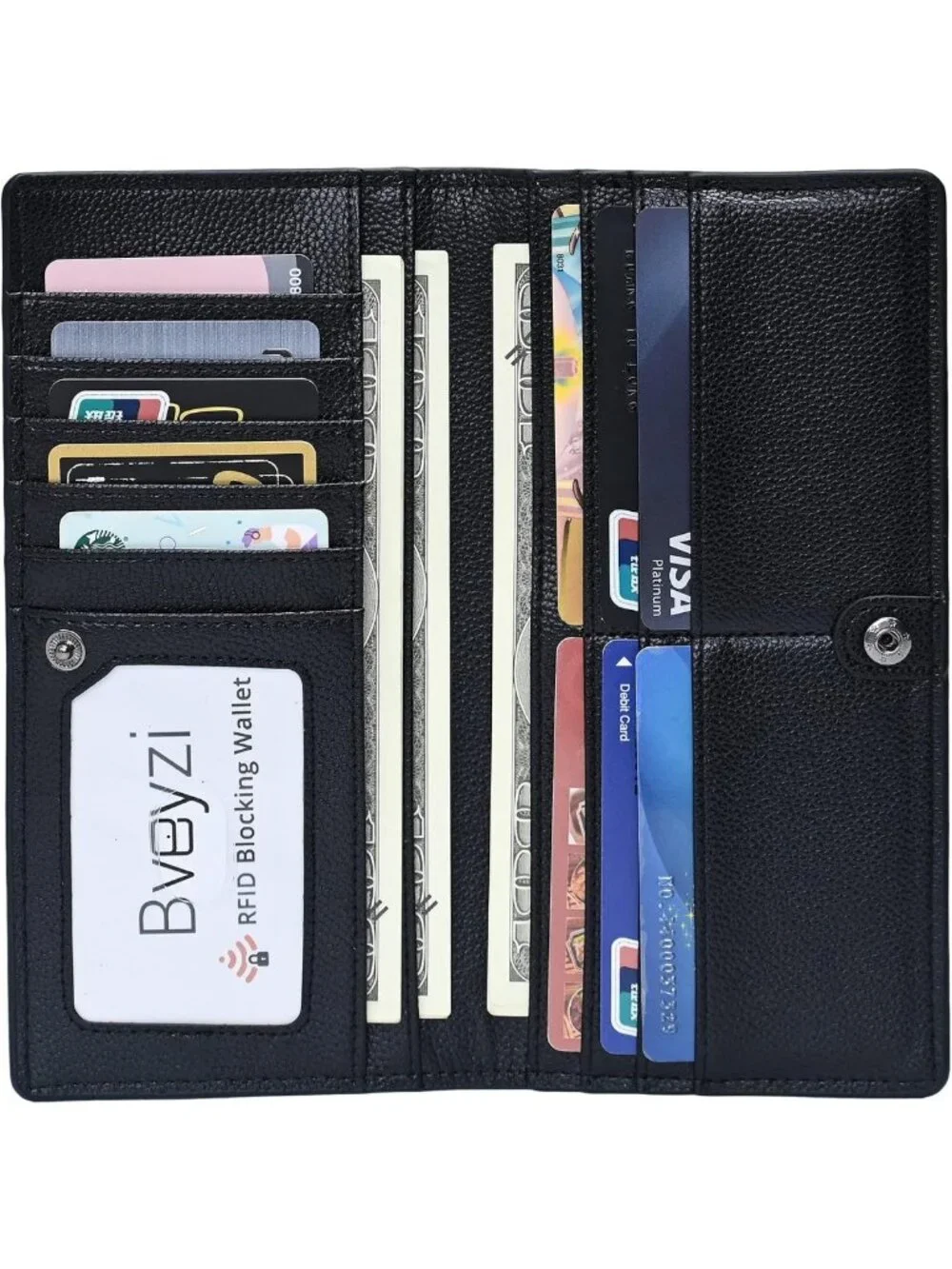 Ultra Slim RFID Blocking Leather Bifold Wallet for Women - Stylish & Compact